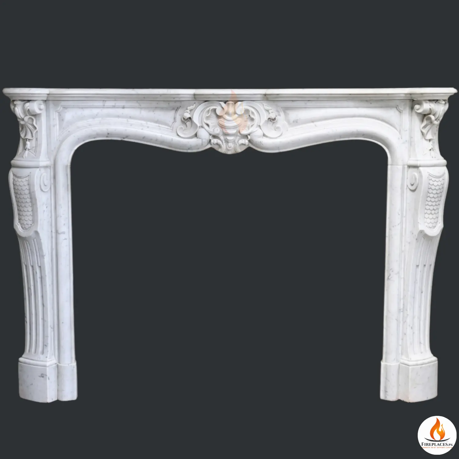 Alka French Louis XV Marble Fireplace Mantel Suite