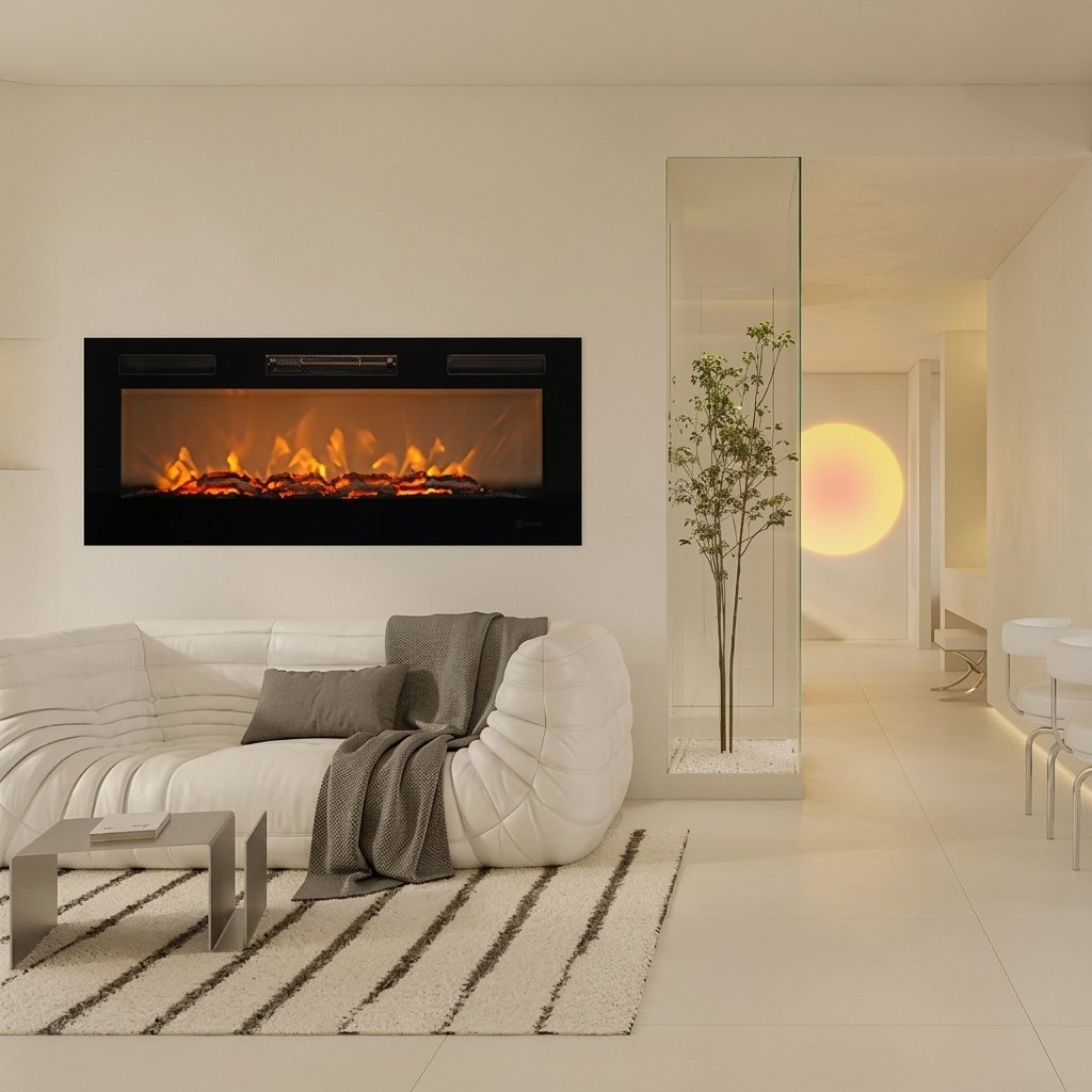 Fake flame electric fireplaces